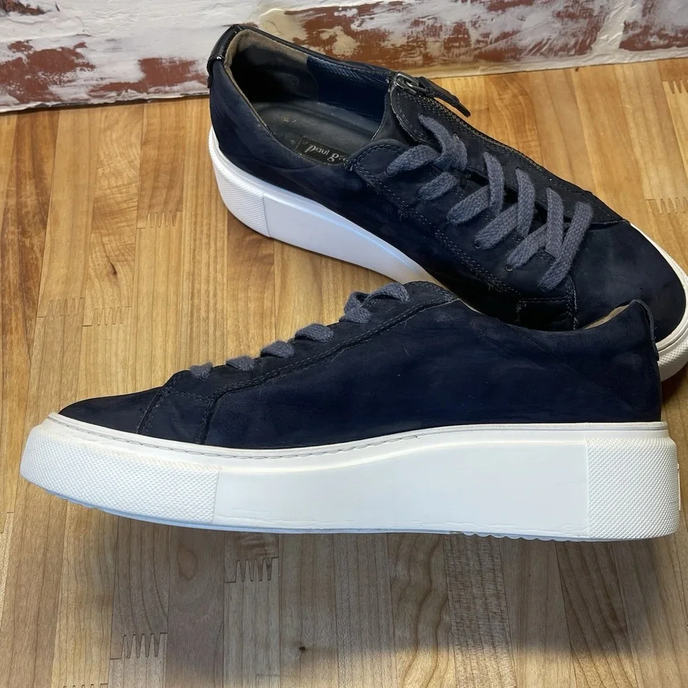 Paul Green Hadley Mens Platform Sneakers Size 9 US 6.5 UK  Shoes Suede Navy Blue